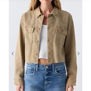 Amo Tan / Brown Carly Cropped Chore Denim Fall Jacket xs EUC